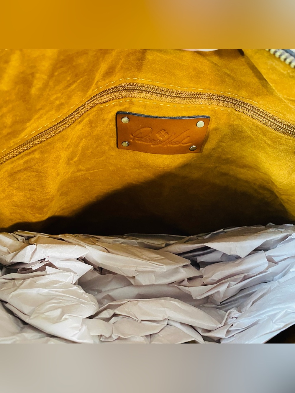 Patricia Nash Chiavari Convertible Hobo Gold Leather Shoulder Crossbody Bag NWT - Picture 13 of 13